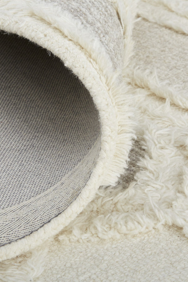 HomeRoots 5' Handmade Wool Geometric Area Rug - Modern Ivory Taupe Tan Design, Stain-Resistant & Durable 10' X 14' 512813