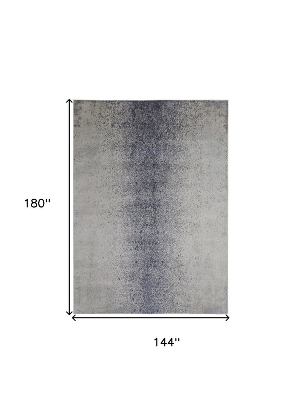 HomeRoots 5' Ivory and Blue Abstract Area Rug - Non-Skid, Power-Loomed Design for Contemporary Interiors 12' X 15' 512823
