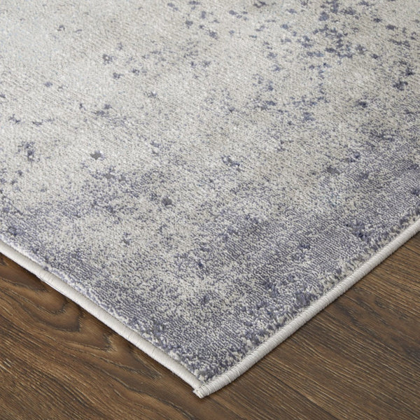 HomeRoots 5' Ivory and Blue Abstract Area Rug - Non-Skid, Power-Loomed Design for Contemporary Interiors 12' X 15' 512823