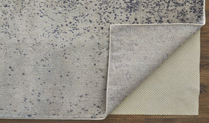 HomeRoots 5' Ivory and Blue Abstract Area Rug - Non-Skid, Power-Loomed Design for Contemporary Interiors 12' X 15' 512823