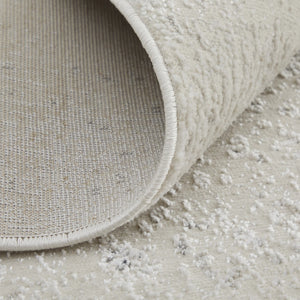 HomeRoots 5' Ivory and Blue Abstract Area Rug - Non-Skid, Power-Loomed Design for Contemporary Interiors 8' X 10' 512827