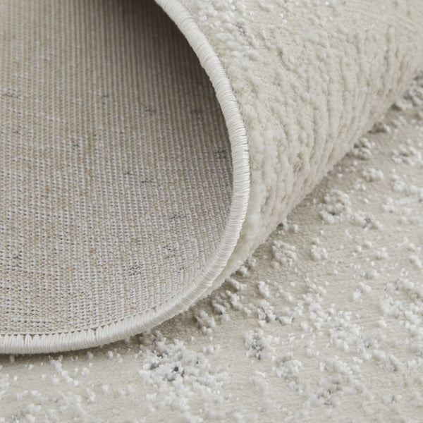 HomeRoots 5' Ivory and Blue Abstract Area Rug - Non-Skid, Power-Loomed Design for Contemporary Interiors 8' X 10' 512827