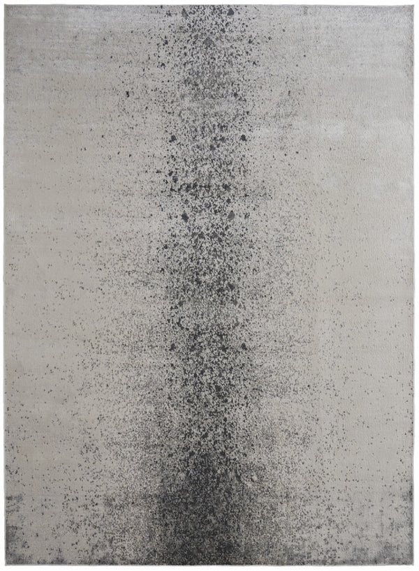 HomeRoots 5' Ivory and Blue Abstract Area Rug - Non-Skid, Power-Loomed Design for Contemporary Interiors 12' X 15' 512832