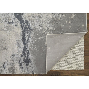 HomeRoots 4' Modern Abstract Area Rug in Ivory, Black & Gray – Durable, Stain-Resistant Design for Any Space 4' X 6' 512834