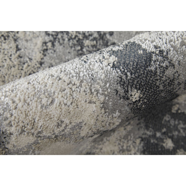 HomeRoots 4' Modern Abstract Area Rug in Ivory, Black & Gray – Durable, Stain-Resistant Design for Any Space 5' X 8' 512835