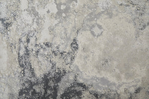 HomeRoots 4' Modern Abstract Area Rug in Ivory, Black & Gray – Durable, Stain-Resistant Design for Any Space 8' Runner 512840
