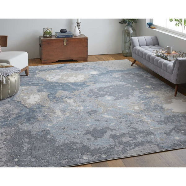 HomeRoots 4' Modern Abstract Area Rug in Ivory, Black & Gray – Durable, Stain-Resistant Design for Any Space 4' X 6' 512843