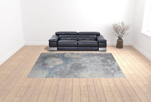 HomeRoots 4' Modern Abstract Area Rug in Ivory, Black & Gray – Durable, Stain-Resistant Design for Any Space 10' X 13' 512848