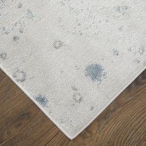 HomeRoots 4' Modern Abstract Area Rug in Ivory, Black & Gray – Durable, Stain-Resistant Design for Any Space 8' Runner 512849