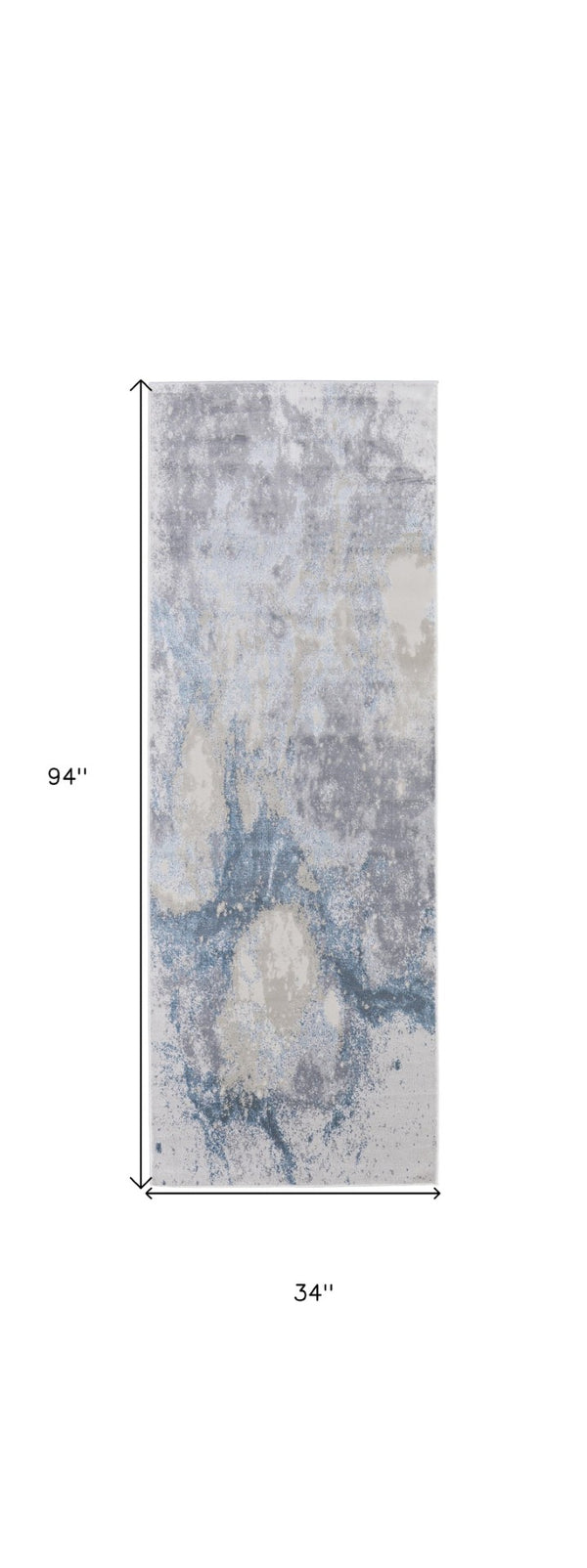 HomeRoots 4' Modern Abstract Area Rug in Ivory, Black & Gray – Durable, Stain-Resistant Design for Any Space 8' Runner 512849