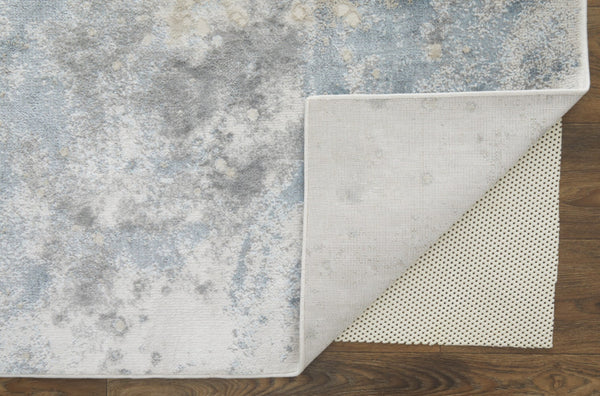 HomeRoots 4' Modern Abstract Area Rug in Ivory, Black & Gray – Durable, Stain-Resistant Design for Any Space 8' Runner 512849