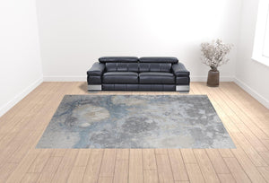 HomeRoots 4' Modern Abstract Area Rug in Ivory, Black & Gray – Durable, Stain-Resistant Design for Any Space 12' X 15' 512850