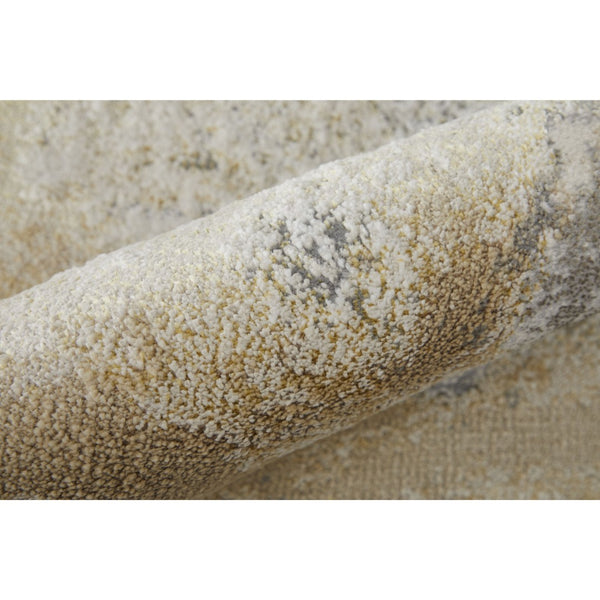 HomeRoots 4' Modern Abstract Area Rug in Ivory, Black & Gray – Durable, Stain-Resistant Design for Any Space 4' X 6' 512852