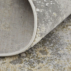 HomeRoots 4' Modern Abstract Area Rug in Ivory, Black & Gray – Durable, Stain-Resistant Design for Any Space 4' X 6' 512852
