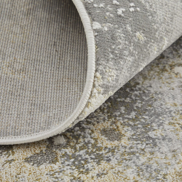 HomeRoots 4' Modern Abstract Area Rug in Ivory, Black & Gray – Durable, Stain-Resistant Design for Any Space 4' X 6' 512852