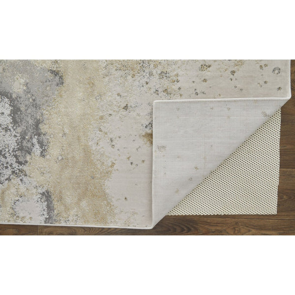 HomeRoots 4' Modern Abstract Area Rug in Ivory, Black & Gray – Durable, Stain-Resistant Design for Any Space 8' X 10' 512854