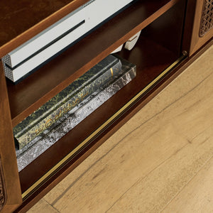 English Elm 67.9 Inch Mid Century Modern Rattan Tv Stand For 75" Tvs, Stylish Media Console With Solid Wood Feet W1801P303390