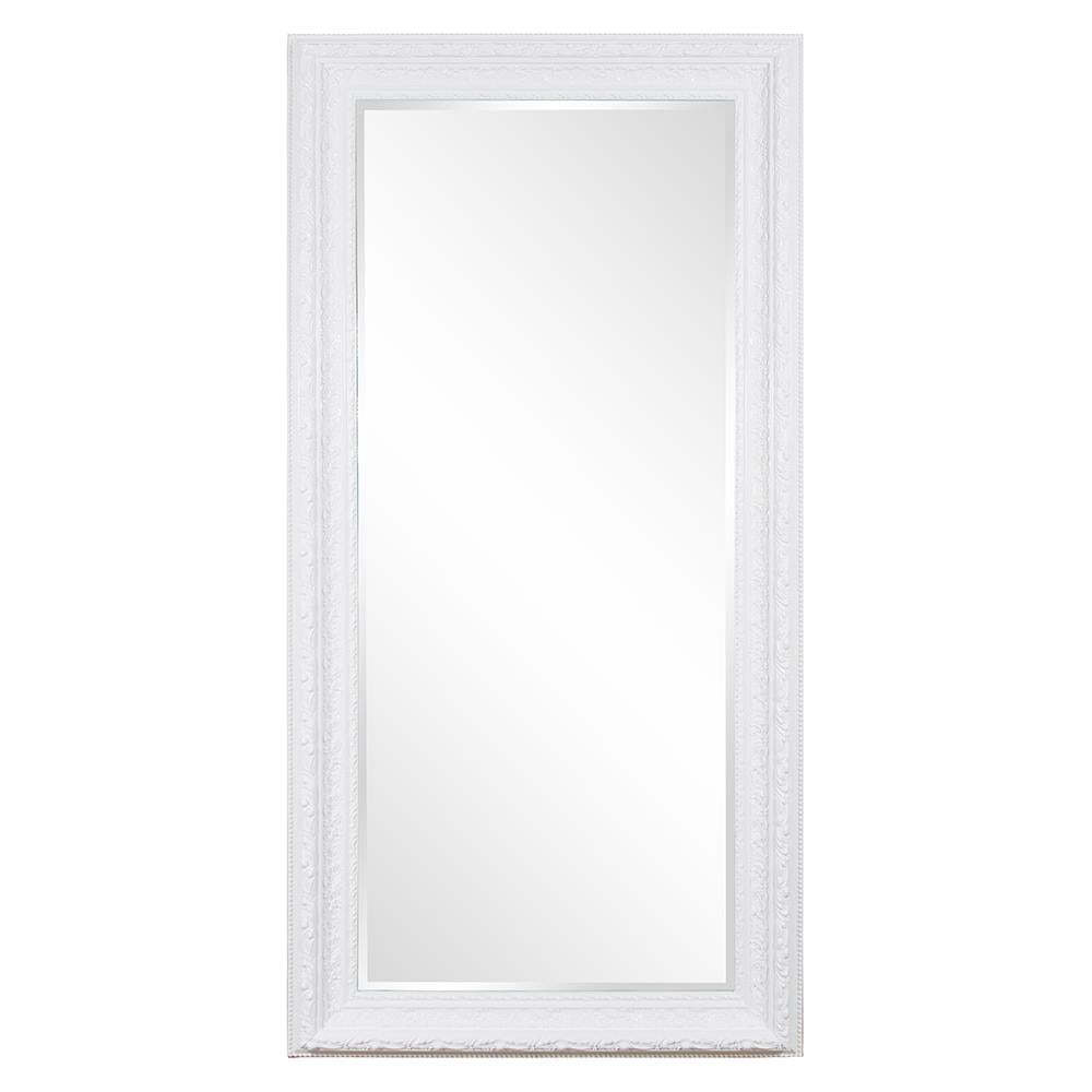 Howard Elliott Countess Oversized White Floor Mirror - Ornate Wood Frame With Glossy Finish For Stunning Décor White Wood 51286-howard-elliott