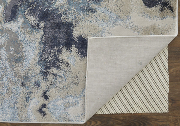 HomeRoots 4' Stylish Ivory, Black & Gray Abstract Area Rug – Durable, Stain-Resistant Design for Modern Homes 5' X 8' 512862