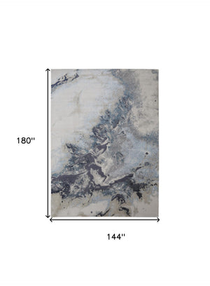 HomeRoots 4' Stylish Ivory, Black & Gray Abstract Area Rug – Durable, Stain-Resistant Design for Modern Homes 12' X 15' 512868