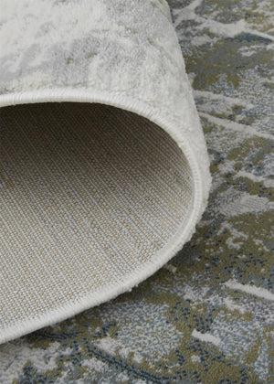 HomeRoots 5' Abstract Distressed Area Rug in Green, Gray, and Ivory - Stain-Resistant for High-Traffic Spaces 8' X 10' 512881