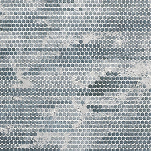 Homeroots 3' X 5' Blue And Gray Polka Dots Distressed Stain Resistant Area Rug  Polypropylene 512886