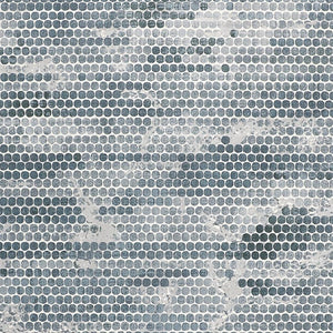 Homeroots 5' X 8' Blue And Gray Polka Dots Distressed Stain Resistant Area Rug  Polypropylene 512887