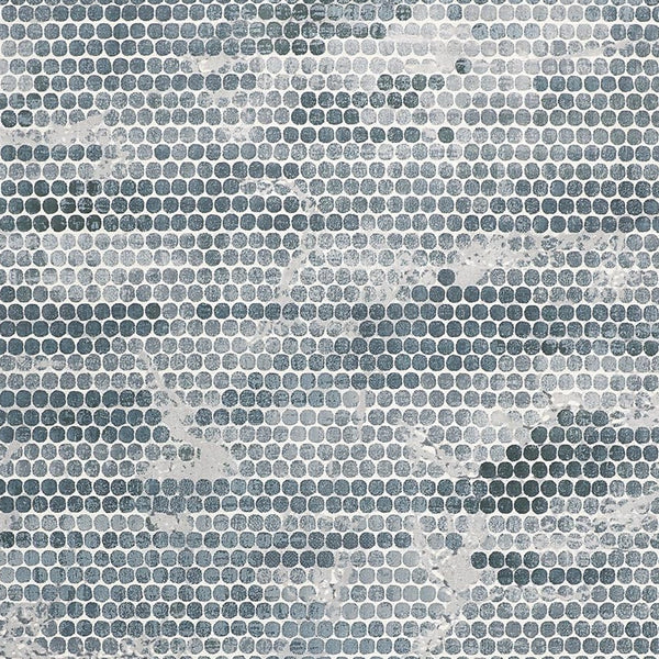 Homeroots 5' X 8' Blue And Gray Polka Dots Distressed Stain Resistant Area Rug  Polypropylene 512887
