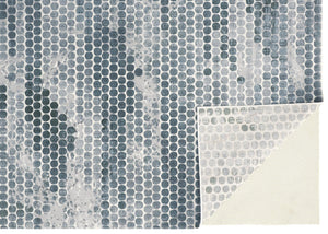 Homeroots 8' X 10' Blue And Gray Polka Dots Distressed Stain Resistant Area Rug  Polypropylene 512888