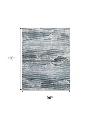 Homeroots 8' X 10' Blue And Gray Polka Dots Distressed Stain Resistant Area Rug  Polypropylene 512888