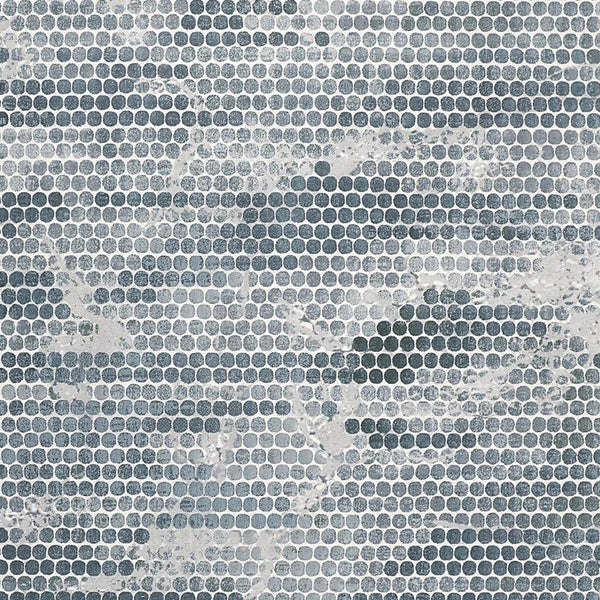 Homeroots 10' X 13' Blue And Gray Polka Dots Distressed Stain Resistant Area Rug  Polypropylene 512889