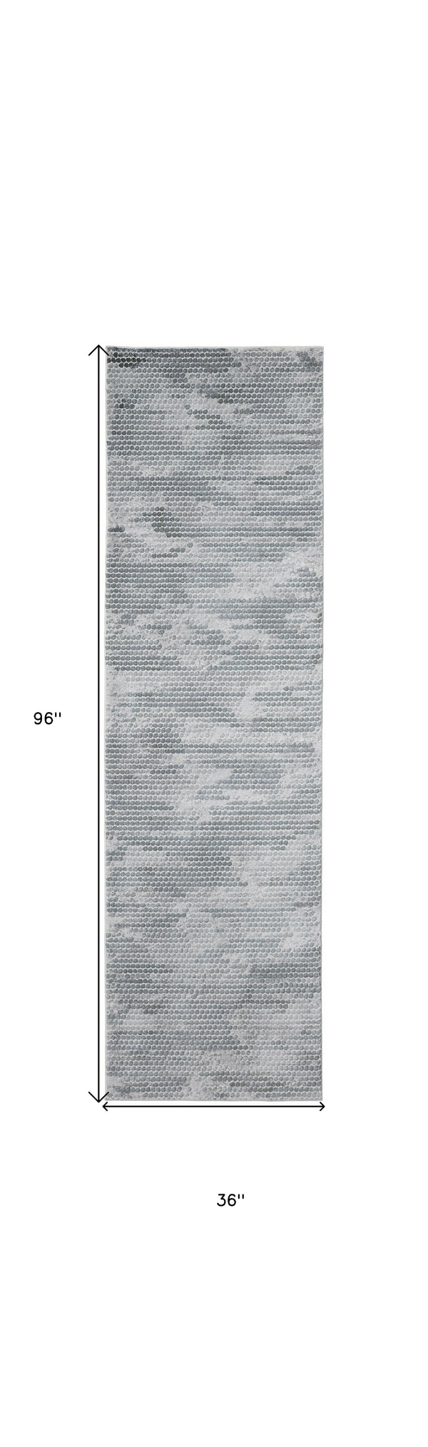 Homeroots 8' Blue And Gray Polka Dots Distressed Stain Resistant Runner Rug  Polypropylene 512891