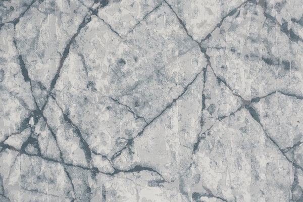 HomeRoots 5' Blue Gray and Ivory Abstract Distressed Area Rug - Stain Resistant, Modern Design for Any Space 5' X 8' 512894