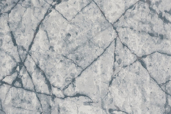 HomeRoots 5' Blue Gray and Ivory Abstract Distressed Area Rug - Stain Resistant, Modern Design for Any Space 8' X 10' 512895