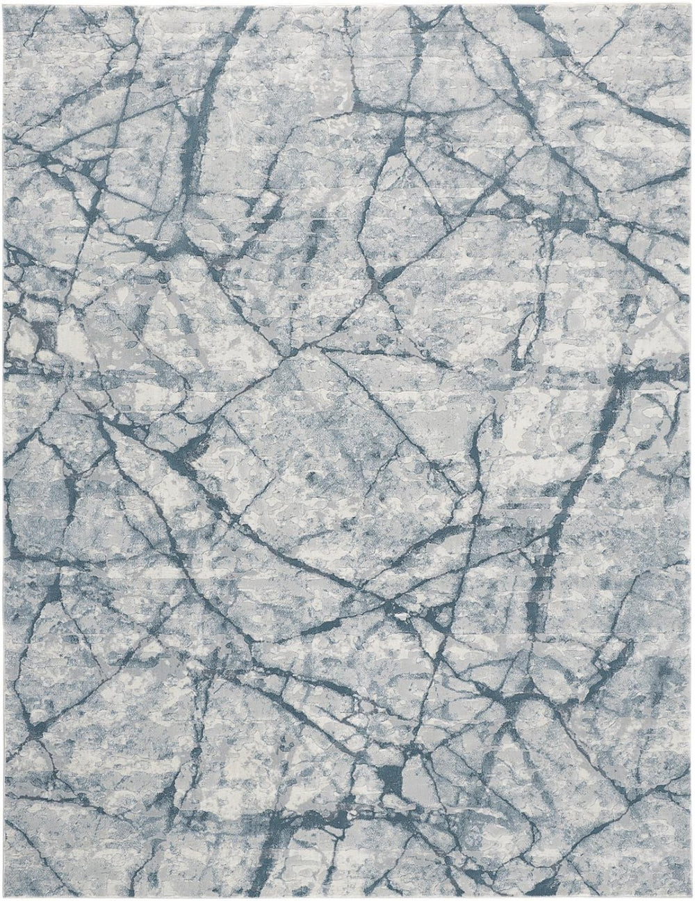 HomeRoots 5' Blue Gray and Ivory Abstract Distressed Area Rug - Stain Resistant, Modern Design for Any Space 10' X 13' 512896