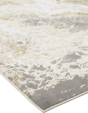 HomeRoots 4' Elegant Ivory Tan and Gray Abstract Area Rug - Soft, Durable Design for Modern Spaces and Style 4' X 6' 512907