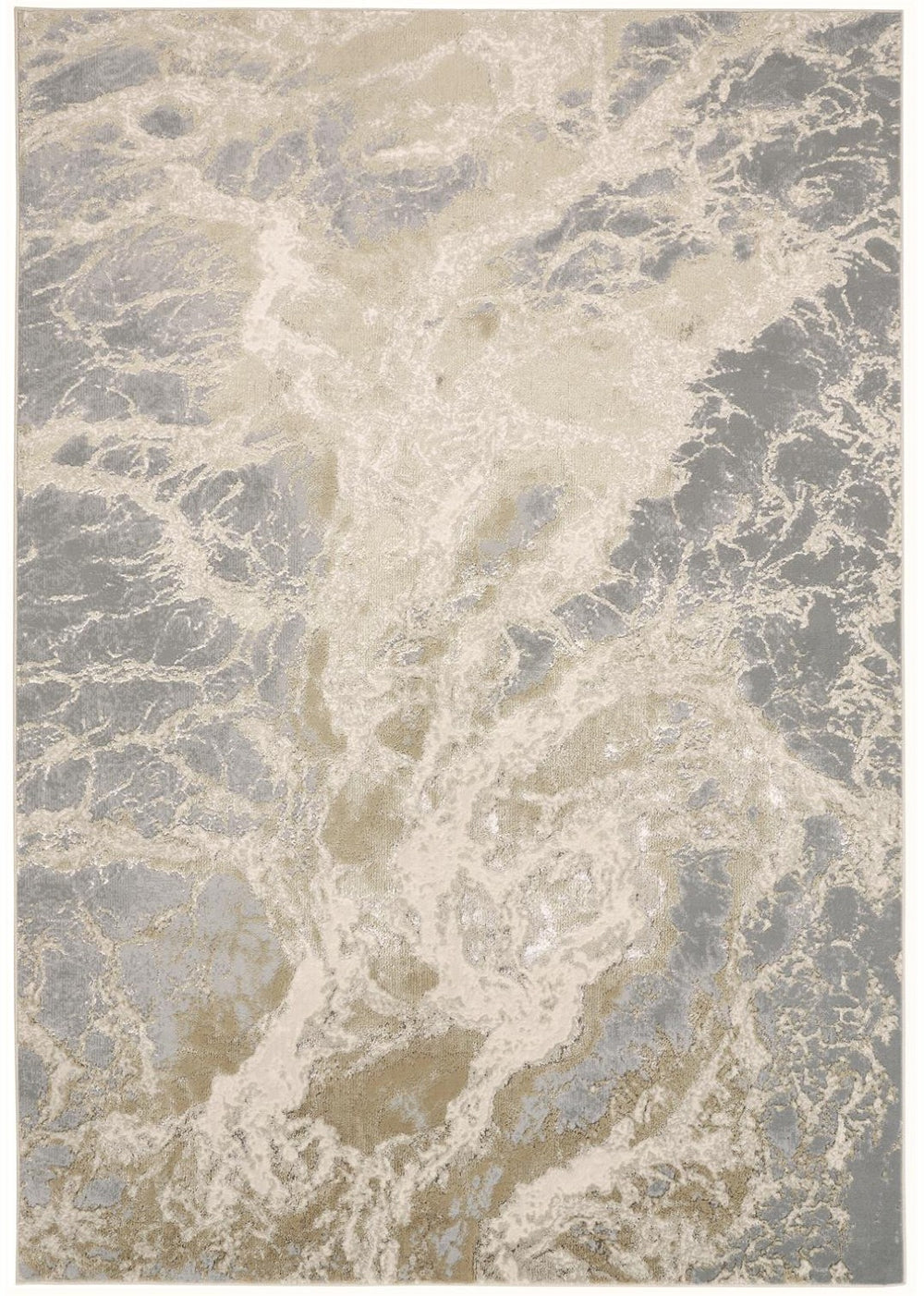 HomeRoots 4' Elegant Ivory Tan and Gray Abstract Area Rug - Soft, Durable Design for Modern Spaces and Style 5' X 8' 512908