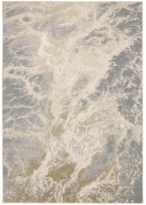 HomeRoots 4' Elegant Ivory Tan and Gray Abstract Area Rug - Soft, Durable Design for Modern Spaces and Style 5' X 8' 512908