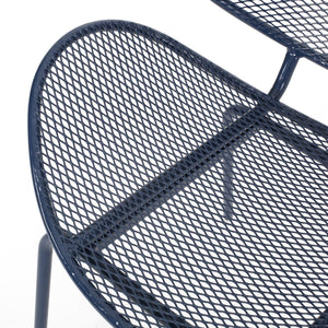 English Elm Christopher Knight Home® - ELBA Modern Mesh Shell Chat Set with Powder-Coated Iron Frame, Retro Minimal Outdoor Seating Navy Blue N775P250740N