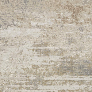HomeRoots 4' Modern Abstract Area Rug in Ivory, Gold & Gray - Stylish, Durable Design for Any Room Decor 4' X 6' 512918