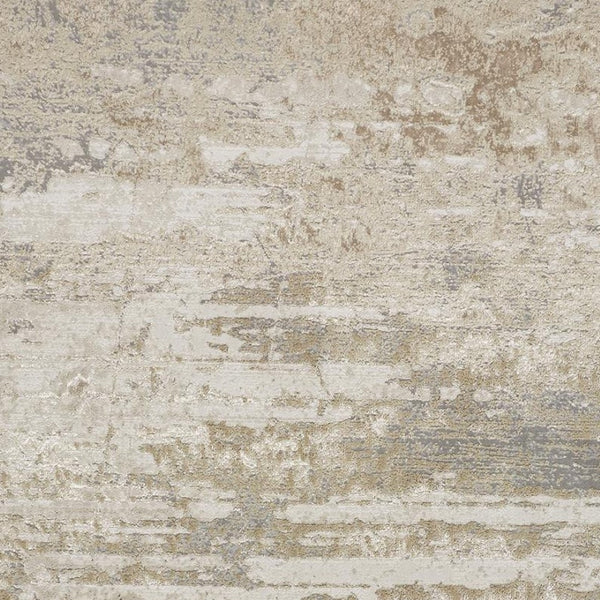 HomeRoots 4' Modern Abstract Area Rug in Ivory, Gold & Gray - Stylish, Durable Design for Any Room Decor 4' X 6' 512918
