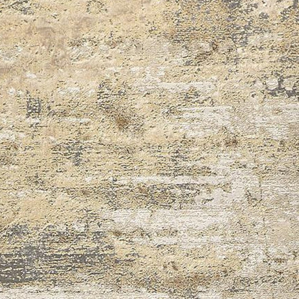HomeRoots 4' Modern Abstract Area Rug in Ivory, Gold & Gray - Stylish, Durable Design for Any Room Decor 8' Runner 512924