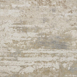 HomeRoots 4' Modern Abstract Area Rug in Ivory, Gold & Gray - Stylish, Durable Design for Any Room Decor 12' X 18' 512926