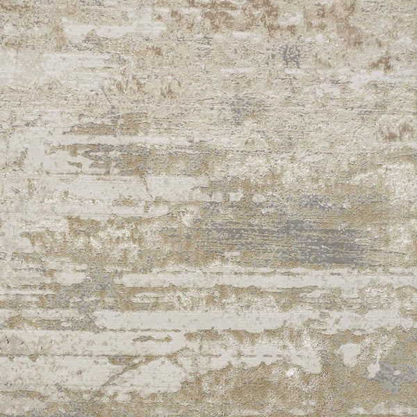 HomeRoots 4' Modern Abstract Area Rug in Ivory, Gold & Gray - Stylish, Durable Design for Any Room Decor 12' X 18' 512926