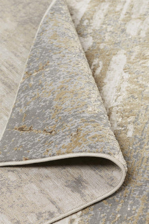HomeRoots 4' Modern Abstract Area Rug in Ivory, Gold & Gray - Stylish, Durable Design for Any Room Decor 13' X 20' 512927