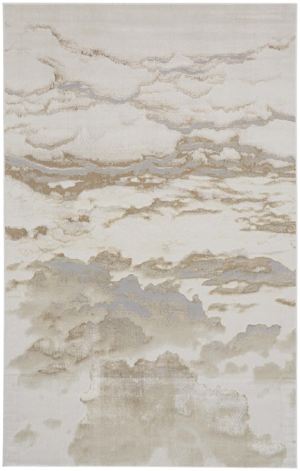 HomeRoots 4' Brown and Ivory Abstract Area Rug - Modern Comfort for Living Rooms, Bedrooms, and Entryways 4' X 6' 512928
