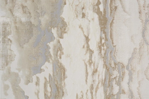 HomeRoots 4' Brown and Ivory Abstract Area Rug - Modern Comfort for Living Rooms, Bedrooms, and Entryways 9' X 12' 512932