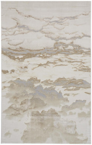 HomeRoots 4' Brown and Ivory Abstract Area Rug - Modern Comfort for Living Rooms, Bedrooms, and Entryways 10' X 13' 512933