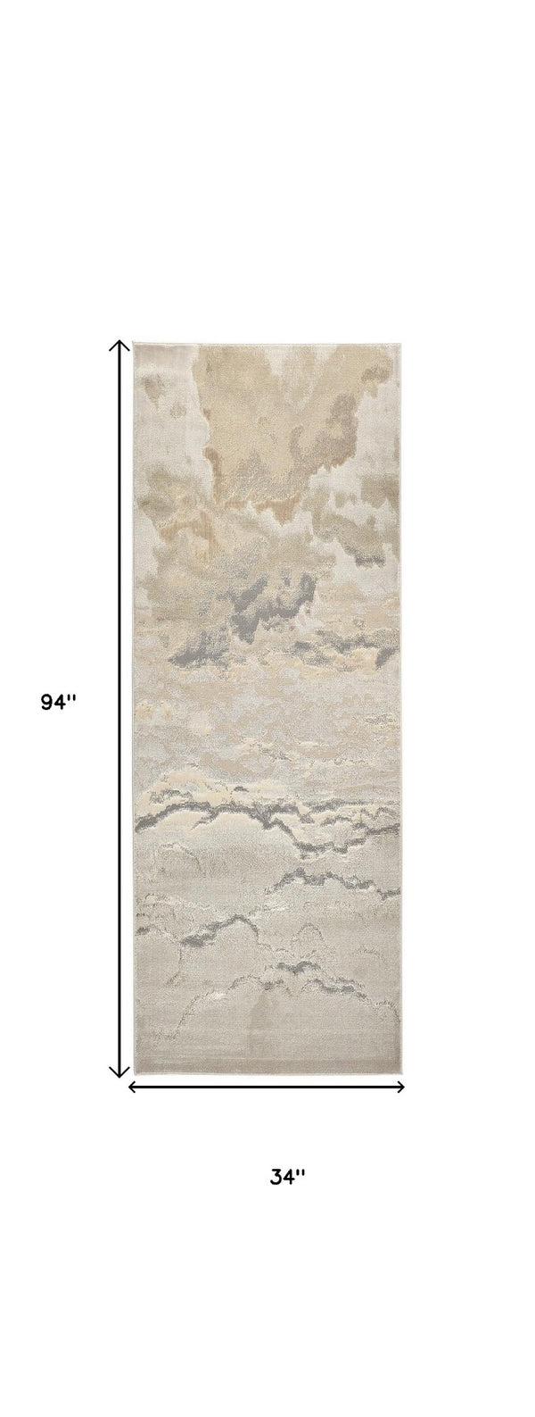 HomeRoots 4' Brown and Ivory Abstract Area Rug - Modern Comfort for Living Rooms, Bedrooms, and Entryways 8' Runner 512934