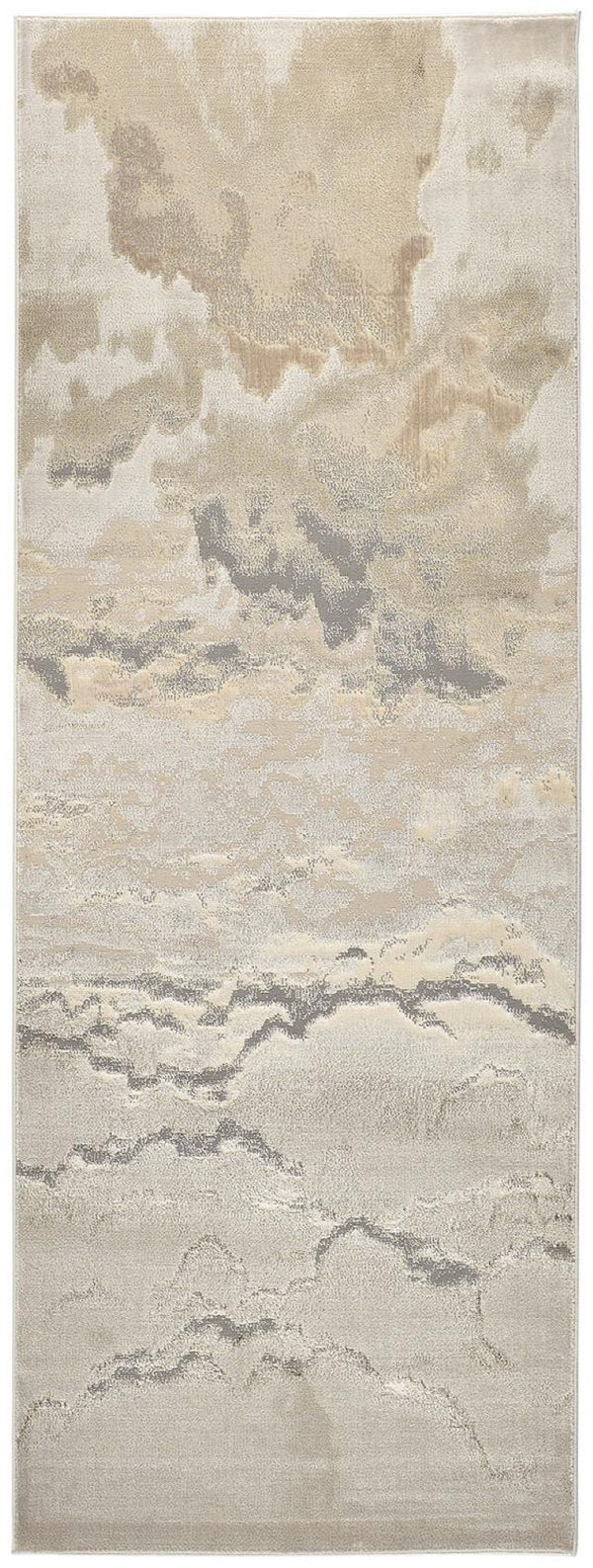 HomeRoots 4' Brown and Ivory Abstract Area Rug - Modern Comfort for Living Rooms, Bedrooms, and Entryways 8' Runner 512934